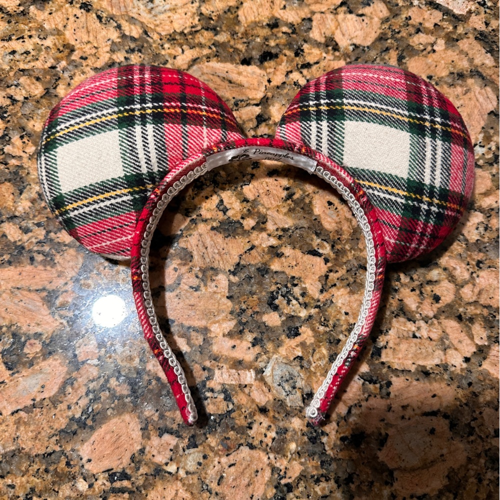 Disney Holiday Plaid Minnie / Mickey Ear Headband